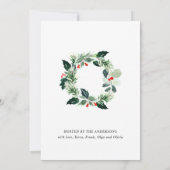 フェスティバルホリーベリーフォトホリデークリスマスパーティー 招待状 (裏面)