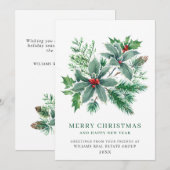 フェスティバルホリーベリーブランチクリスマス企業の シーズンカード (正面/裏面)