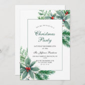 フェスティバルホリーベリーブランチホリデークリスマスパーティー 招待状 (正面/裏面)