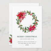 フェスティバルホリーベリーポインセチア企業のクリスマス シーズンカード (正面/裏面)