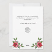 フェスティバルホリーベリーポインセチア企業のクリスマス シーズンカード (裏面)