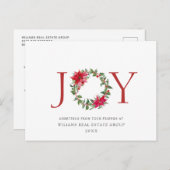 フェスティバルホリーベリーポインセチア企業のクリスマス シーズンポストカード (正面/裏面)