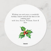 フェスティバルホリーベリーミストレトークリスマスグリーティング シーズンカード (裏面)