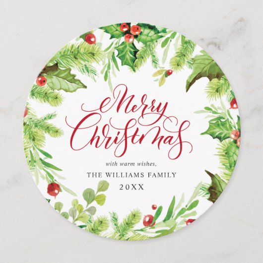 フェスティバルホリーベリーミストレトークリスマスグリーティング シーズンカード (正面)