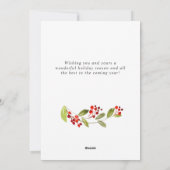 フェスティバルホリーベリーリースクリスマスグリーティング シーズンカード (裏面)