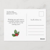 フェスティバルホリーベリーリースクリスマスホリデー ポストカード (裏面)