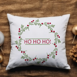 フェスティバルホリーベリーリースホホホホホクリスマス クッション