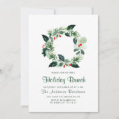 フェスティバルホリーベリーリースホリデークリスマスパーティー 招待状 (正面)