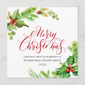 フェスティバルホリーベリー企業のクリスマスグリーティング シーズンカード (正面)