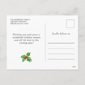 フェスティバルホリーベリー写真クリスマスグリーティング シーズンポストカード (裏面)