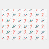 フェスティバルホリーベリー&キャンディーケーンクリスマス ラッピングペーパーシート (正面2)