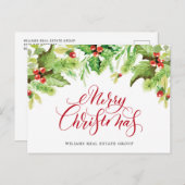 フェスティバルホリーベリ企業のークリスマスホリデーポー ポストカード (正面/裏面)