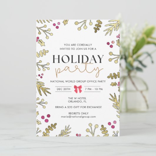 フェスティバルホリーホリデークリスマスパーティの招待状 招待状 (スタンド正面)