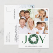 フェスティバルホリーリースクリスマスグリーティングホリデー ポストカード (正面/裏面)