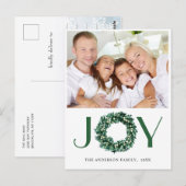 フェスティバルホリーリースクリスマスグリーティングホリデー ポストカード (正面/裏面)