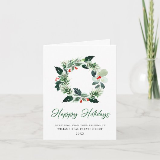 フェスティバルホリーリースクリスマスグリーティ企業のング シーズンカード (正面)