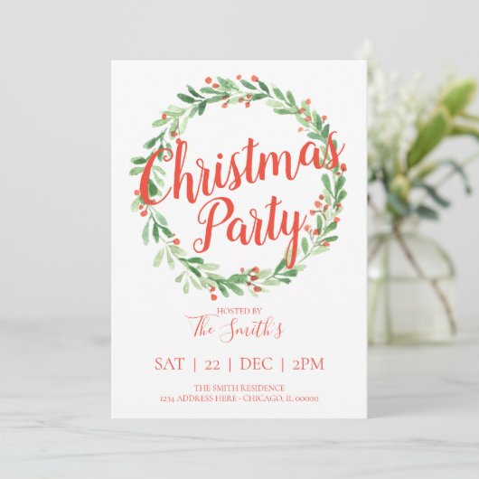 フェスティバルホリーリースクリスマスパーティー招待状 招待状 (スタンド正面)