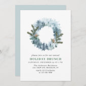 フェスティバルホリーリースクリスマスホリデーブランチ 招待状 (正面/裏面)