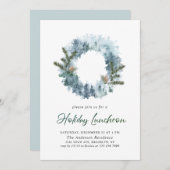 フェスティバルホリーリースクリスマスホリデーランチョン 招待状 (正面/裏面)