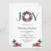 フェスティバルホリーリースクリスマスホリデーランチョン 招待状 (正面/裏面)
