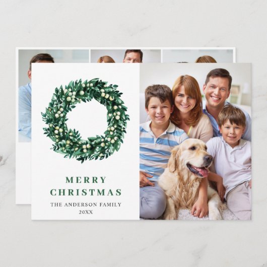 フェスティバルホリーリースクリスマス4 PHOTO Greeting シーズンカード (正面/裏面)