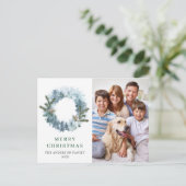 フェスティバルホリーリースメリークリスマスホリデーフォト ポストカード (スタンド正面)