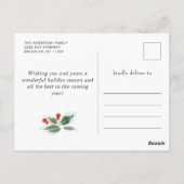 フェスティバルホリーリースメリークリスマスホリデーフォト ポストカード (裏面)