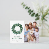 フェスティバルホリーリースメリークリスマスホリデーフォト ポストカード (スタンド正面)