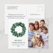 フェスティバルホリーリースメリークリスマスホリデーフォト ポストカード (正面/裏面)