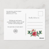 フェスティバルホリーリース企業のクリスマスホリデー ポストカード (裏面)