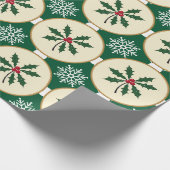 フェスティバルホリー及びスノーフレーク包装紙 ラッピングペーパー (角)