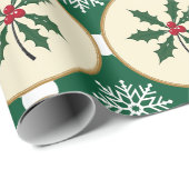 フェスティバルホリー及びスノーフレーク包装紙 ラッピングペーパー (ロールコーナー)
