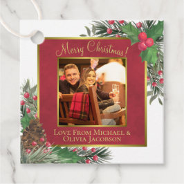 フェスティバルホリー&パインとフォトメリークリスマス フェイバータグ