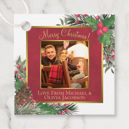 フェスティバルホリー&パインとフォトメリークリスマス フェイバータグ (正面)