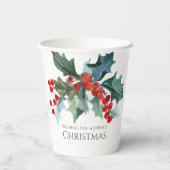 フェスティバルホリー&ベリーエバーグリーンクリスマス 紙コップ (裏面)
