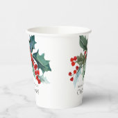フェスティバルホリー&ベリーエバーグリーンクリスマス 紙コップ (左)