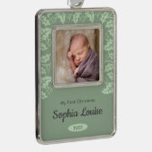 フェスティバルホリー|マイ初めてのクリスマスの写真 シルバープレートフレームオーナメント (右)