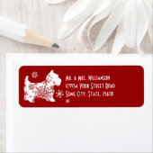 フェスティバルホワイトアンドレッドスノードッグ差出人住所 ラベル (インサイチュ)