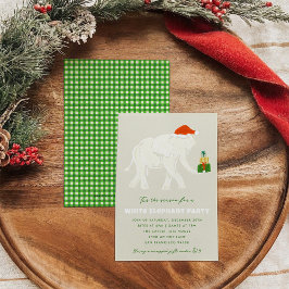 フェスティバルホワイトエレファントパーティー 図解入りの、写真付きの 招待状