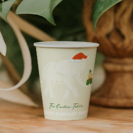 フェスティバルホワイトエレファントパーティー 図解入りの、写真付きの 紙コップ