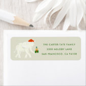 フェスティバルホワイトエレファント図解入りの、写真付きの差出人住所 ラベル (インサイチュ)