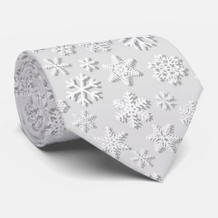 フェスティバルホワイトクリスマスの雪のタイル模様 ネクタイ
