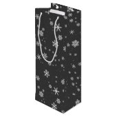 フェスティバルホワイトスノーフレークスオングレークリスマスホリデー ワインギフトバッグ (裏面アングル)
