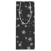 フェスティバルホワイトスノーフレークスオングレークリスマスホリデー ワインギフトバッグ (裏面)