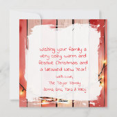 フェスティバルホワイトホースと冬の納屋クリスマス シーズンカード (裏面)