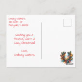 フェスティバルホワイトホースと冬の納屋クリスマス ポストカード (裏面)