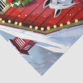 フェスティバルホワイトホースと冬の納屋クリスマス 薄葉紙 (詳細)