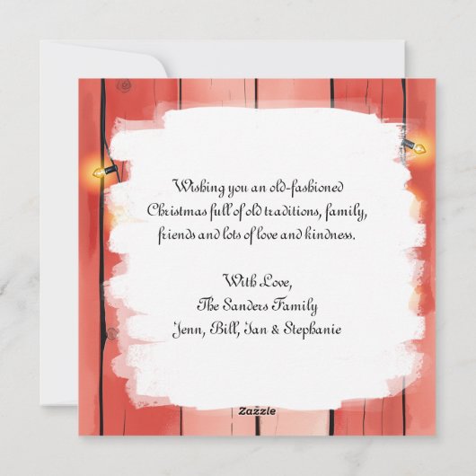 フェスティバルホワイトホースと（鳥）ショウジョウコウカンチョウクリスマス シーズンカード (裏面)