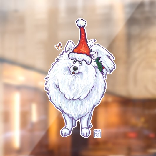 フェスティバルホワイトポメラニア犬ウィンドウの固定 ウィンドウサイン (シート2)