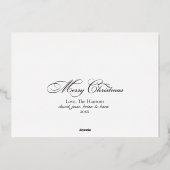 フェスティバルホワイト金ゴールドクリスマスボタニカルフォトカード 箔シーズンカード (裏面)